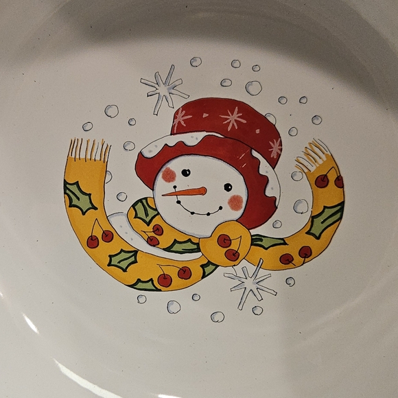 Holiday Snowman Enamelware Snack Bowl - Picture 6 of 7